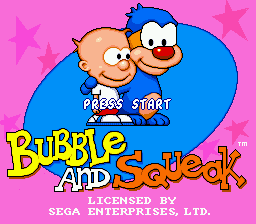 Bubble and Squeak (USA) Title Screen